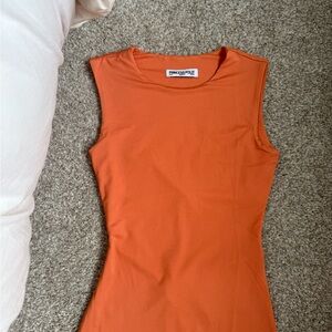 Princess Polly Orange Fitted Sleeveless Tank Top
